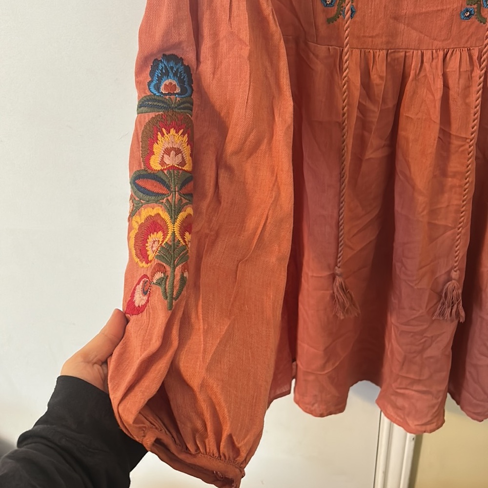 Umgee Floral Embroidered Bohemian Dress - Picture 3 of 7